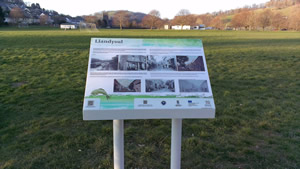 history board and view of park